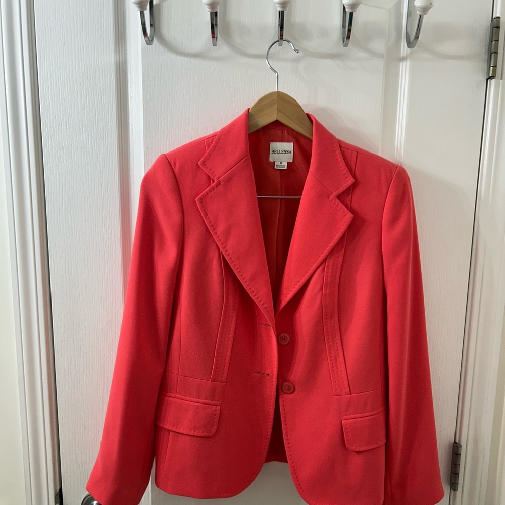 Bellissa jacket coral Sz 8
with top stitching. Almost new